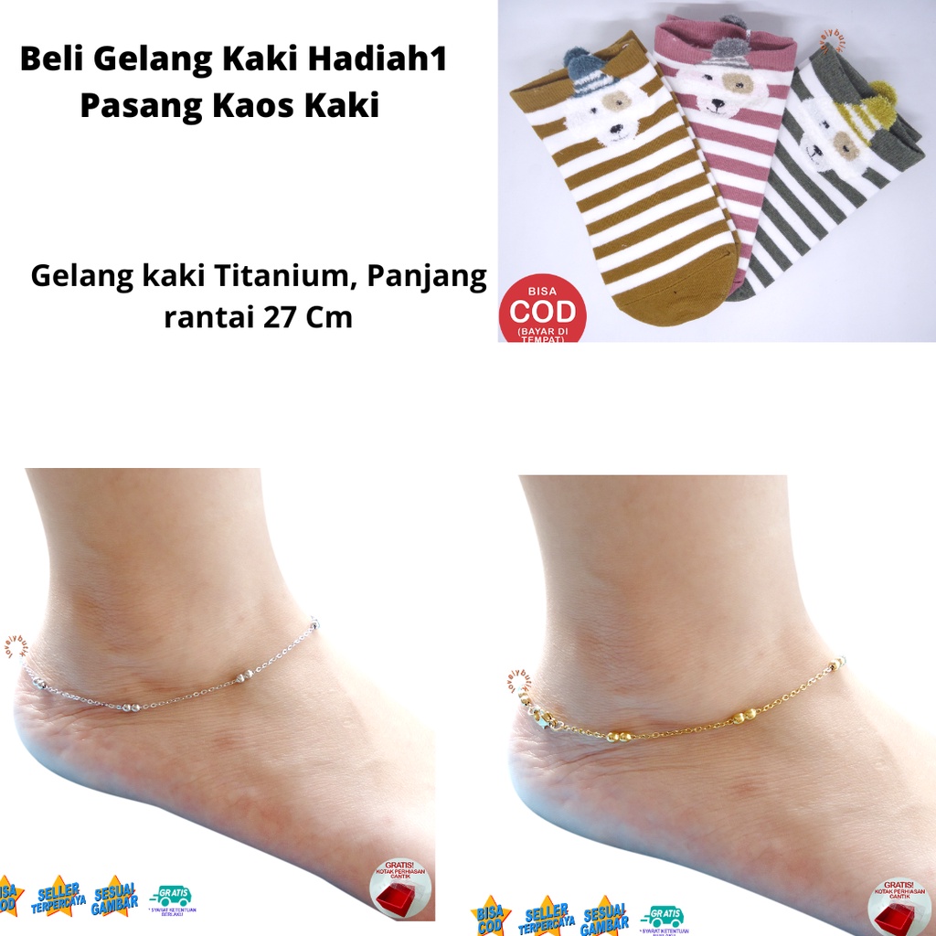 Promo Beli Gelang Kaki Hadiah Kaos Kaki - Gelang Kaki Dewasa Titanium Anti Karat B3rti Gelang Kaki Wanita Korea Rantai Biji Lada Bonus Tempat P