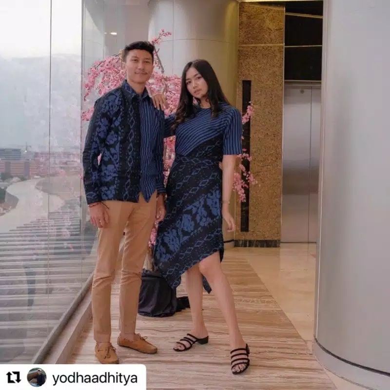 COD---COUPLE DRESS LANCIP MOTIF TENUN SONGKET ETNIK BATIK KAMPUS/ batik couple