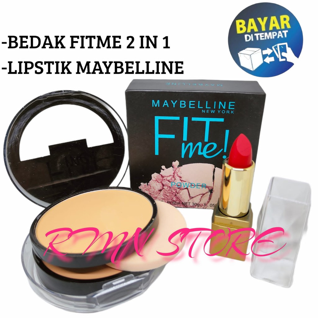 Bedak Fitme Maybelline 2in1 Plus Lipstik Matte Maybelline