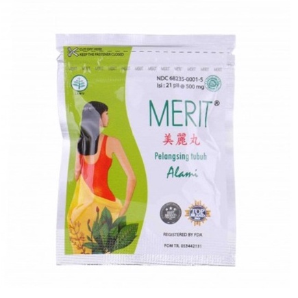 MERIT SACHET ISI 21 PIL - Pelangsing Tubuh Alami Berat Badan Diet Obesitas