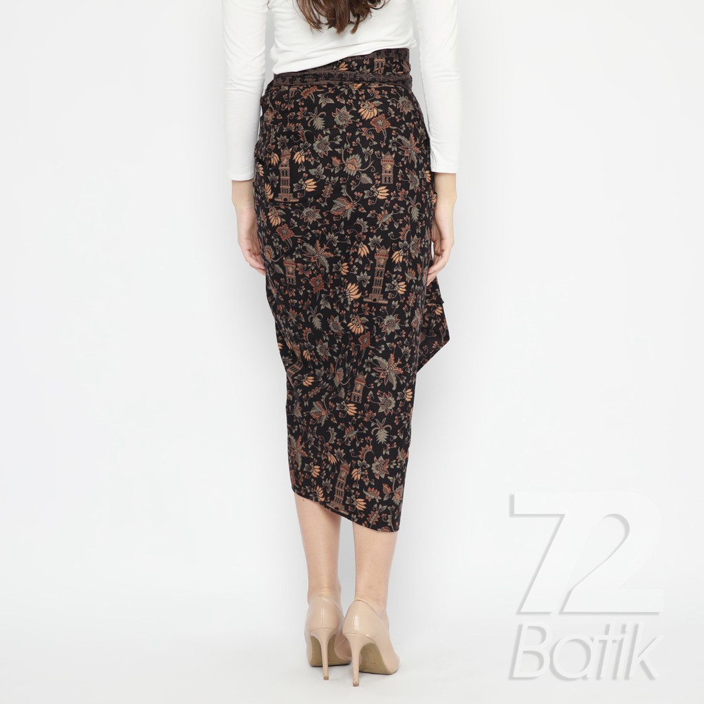 ROK LILIT BATIK Skirt Kebaya Instan Modern Wanita Motif Jam Gadang Warna Hitam 726031 Cap 72 - Rok Batik Lilit Bawahan Skirt Kamen Kebaya Songket Batik Panjang Plisket Span Instan Jadi Bali Lembaran Premium Modern Untuk Wanita Kondangan
