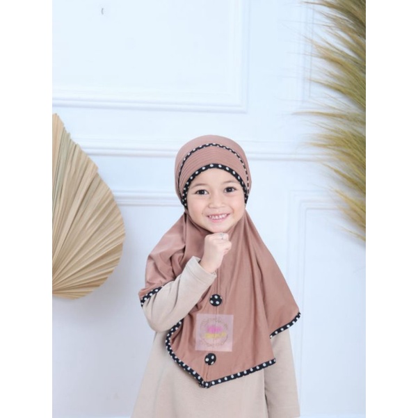 Kerudung Cantika Anak Instant Premium 3-6 Tahun Terbaru | Jilbab Lucu Bayi Perempuan Sekolah Tk | Hijab Tanggung Baby Sd Bahan Jersey Lembut Adem