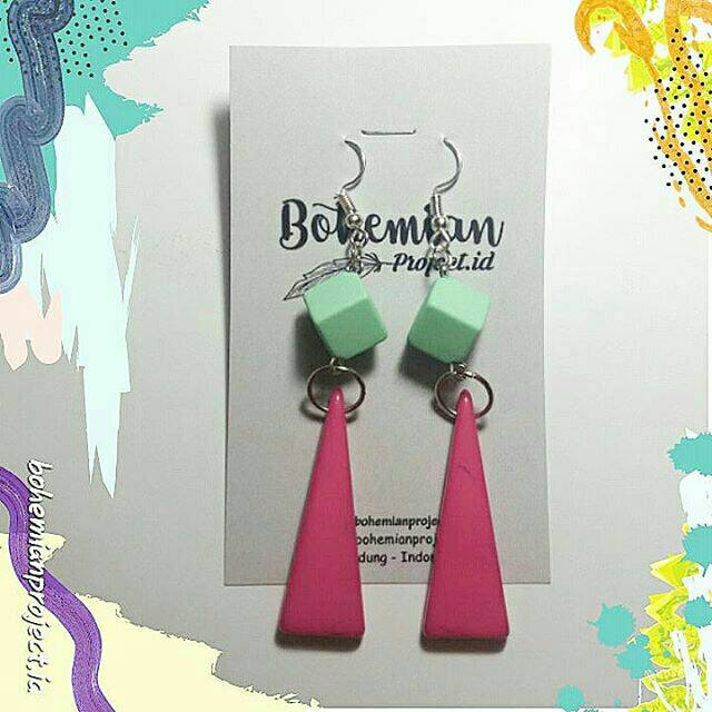 Anting dop warna soft pastel