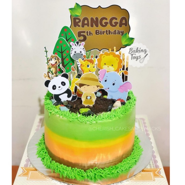 Animal Zoo Topper Cake Birthday / Hiasan Kue Ulang Tahun