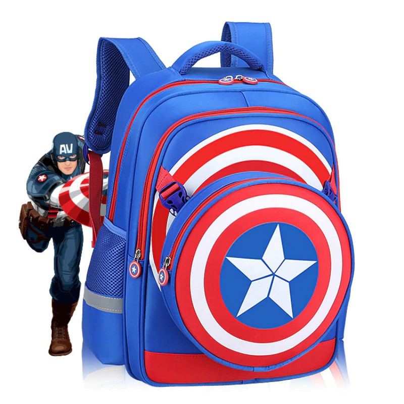 

[GRATIS ONGKIR] Super Hero Captain America Cartoon School bags Primary School bag 6-12 Years Old