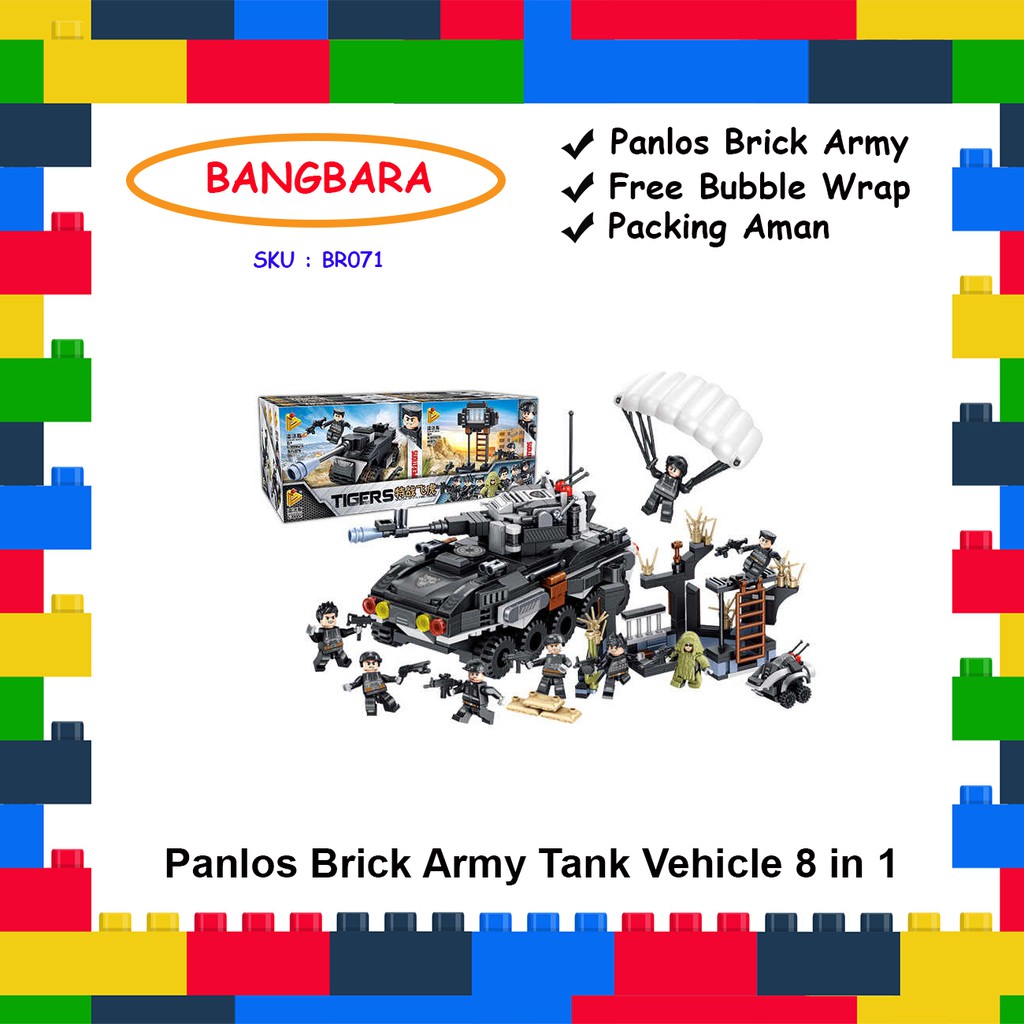 Panlos Brick Tentara Army 8 in 1 Tank Vehicle 630002
