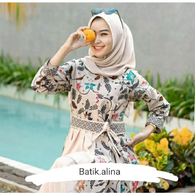 Baju Batik Wanita Modern M L XL XXL Atasan Blouse Batik Kerja Kantor Wanita Seragam Batik Modern Batik Alina