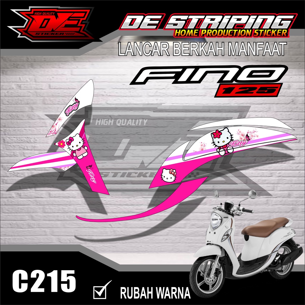 Hello Kitty Striping stiker Motor MIO M3 (C215) stiker Motor sticker Variasi Racing Semi Full Keren 