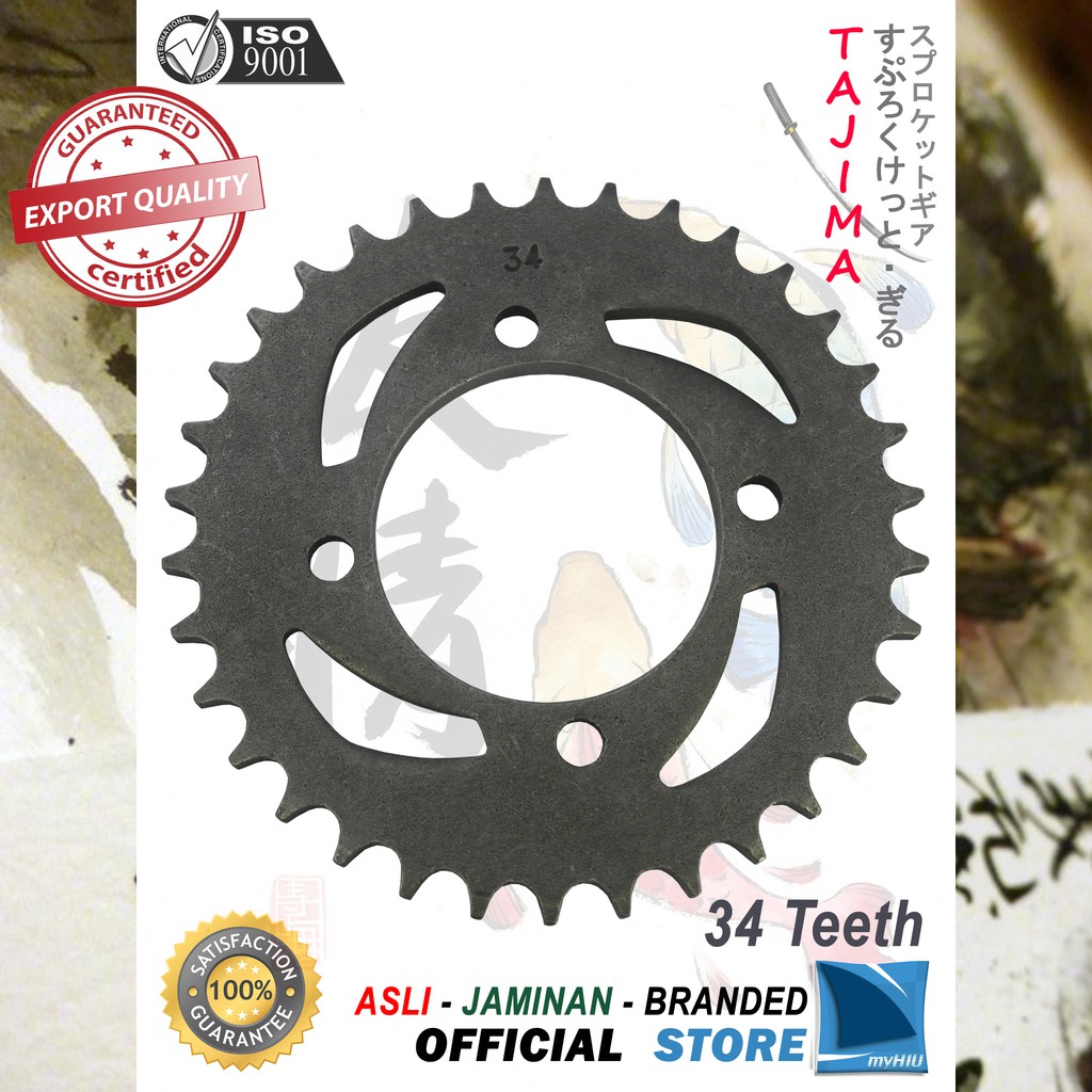 Gigi Tarik 28T ~ 38T YAMAHA RXZ Gir Belakang - Rear Sprocket Gear TAJIMA