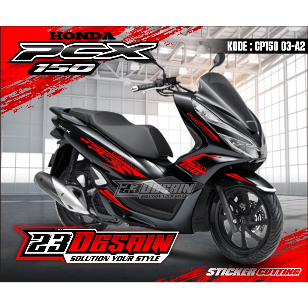 Sticker PCX 150 - Cutting Stiker New Pcx  - Striping Honda PCX - Sticker Cutting PCX CP150 03 HITAM