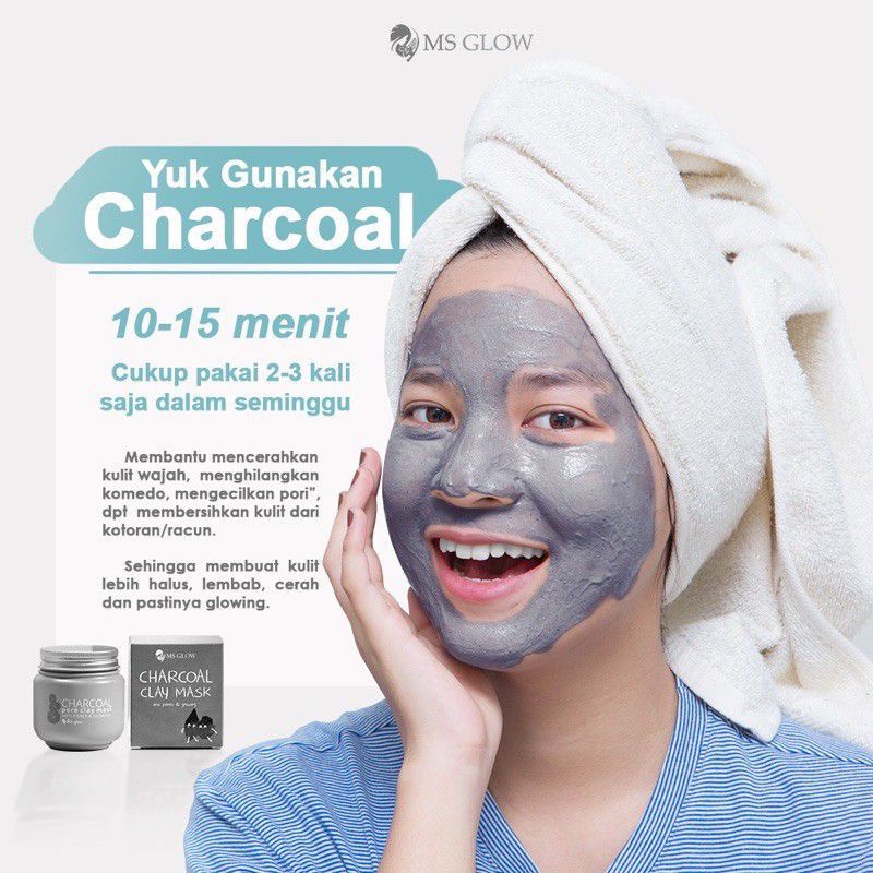 Masker charcoal by MS GLOW 100%ORIGINAL