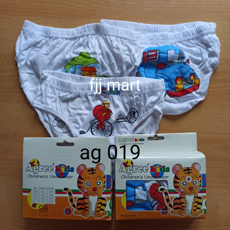 [3 pcs] cd celana dalam segitiga anak cowok agree dus AG AK motif