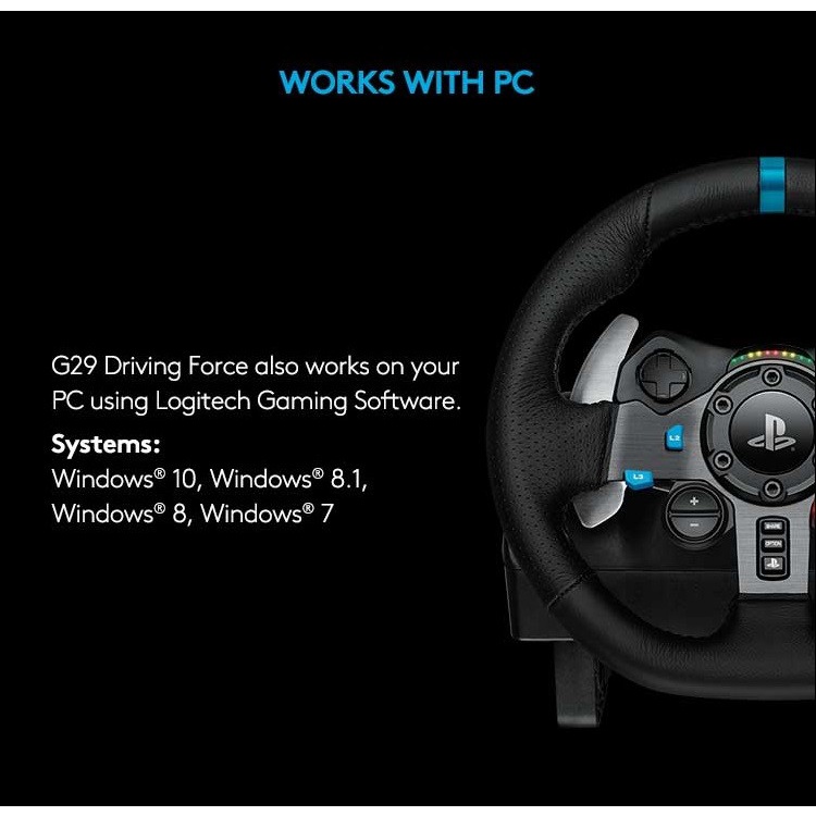 Logitech G29 Driving Force Racing Wheel and Pedal for PC, PS4 and PS5