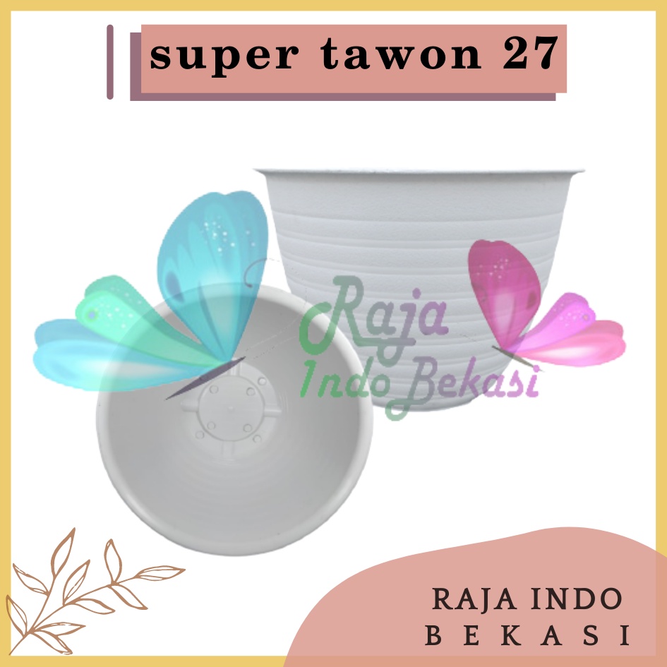 Pot Super Tawon 27 / Tatakan 25 Putih Pot Tawon 27 Cm Putih Bukan Pot Tawon Madu Jet Gusi 30 32 35cm