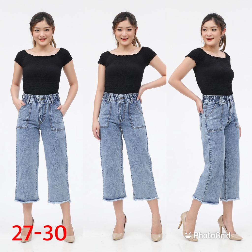 KULOT JEANS RAWIS / HIGHWAIST KULOT JEANS WANITA / KULOT RAWIS PREMIUM