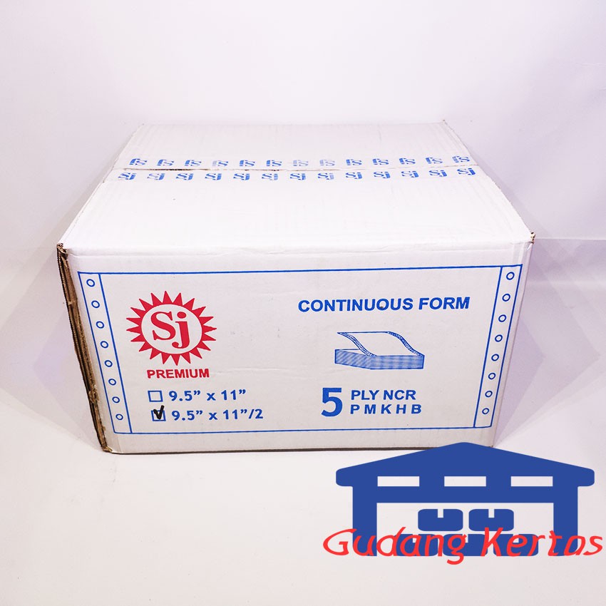 

SJ Premium Kertas Continuous Form 9.5" x 11/2" 5 Ply NCR - PRS BAGI 2