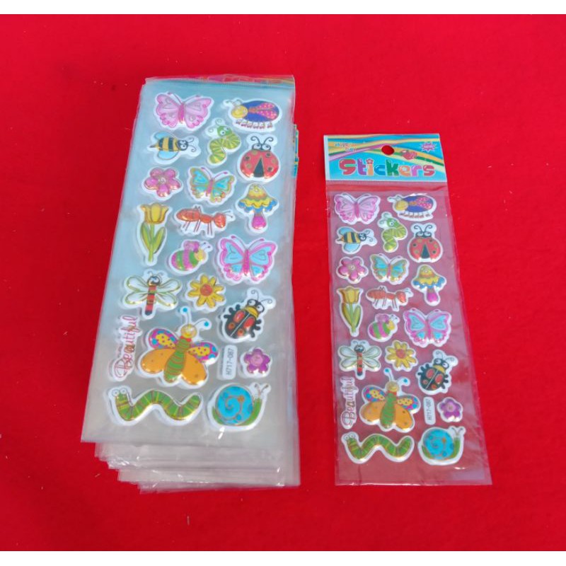 Stiker timbul hewan Kupu-kupu serangga