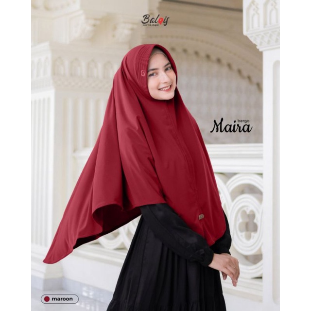 Restok bergo maira bahan Jersey adem ORI Balqis hijab