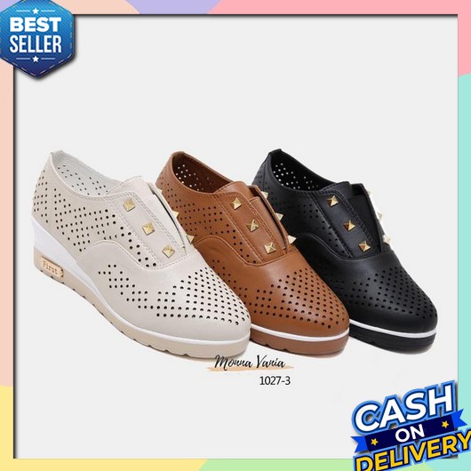 Sendal Wedges  Lebaran Terbaru Ibu Kondangan Pesta Sendal Wanita Kekinian Wedges Tinggi TN28 Monna V