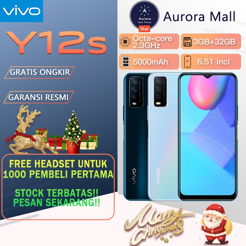 Vivo Y12s Y12i hp Ram 3G Rom 32GB COD promo asli 100%original baru