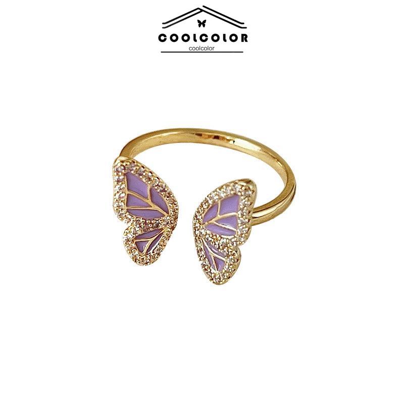 COD❤️Cincin Kupu-kupu Wanita Desain Niche Cincin Unik Mutiara kelas atas Fashion Ring Jewelry Perhiasan Aksesoris Hadiah Ulang Tahun