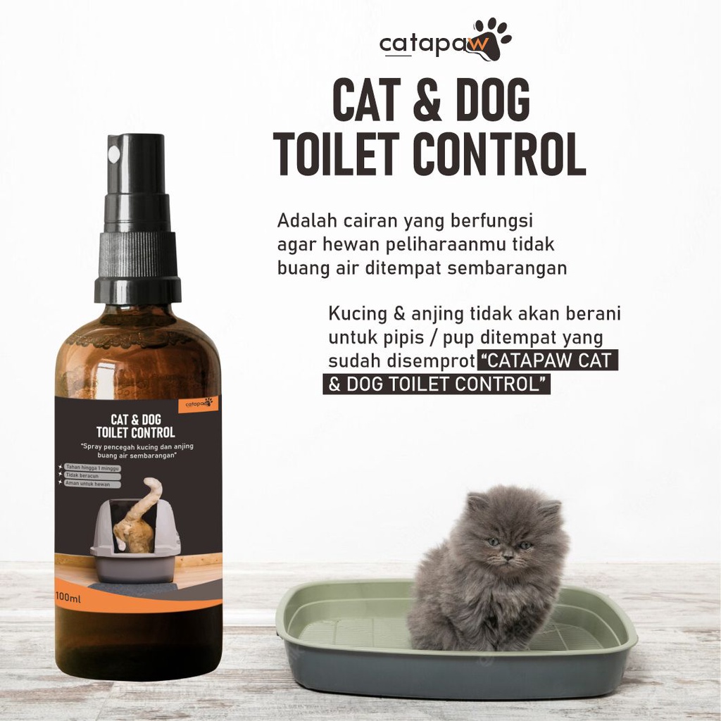 Catapaw Pet Toilet Control Kucing Anjing Potty Training Spray Melatih Pipis Kucing Anjing / Pee and Poop Control Cat Repellent