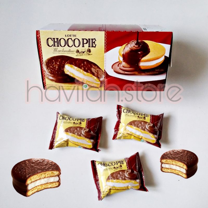 

Lotte Chocopie Marshmallow Rasa Coklat 1 Box isi 12pcs