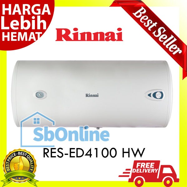 RINNAI Water Heater Listrik Horizontal 100 Liter RES-ED4100H-W