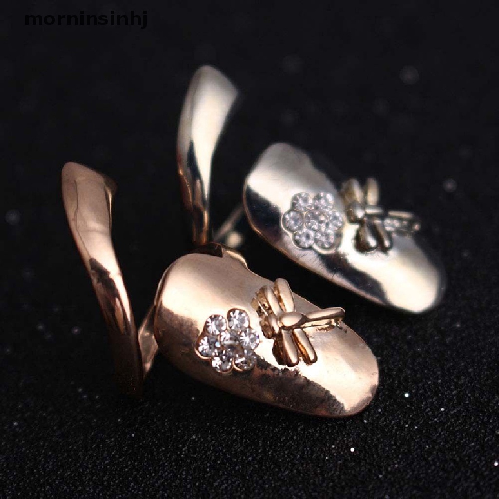 Mornin 1 Pc Cincin Model Capungbunga Hias Berlian Imitasi 2 Warna Untuk Wanita