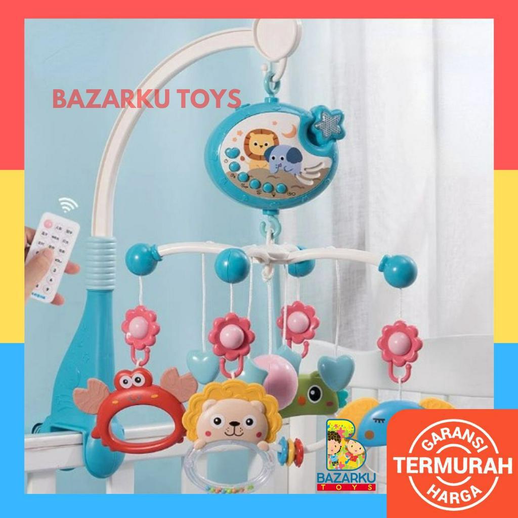 Crib Bell Toys Remote Control Rattle Bayi Mainan Kerincingan Bayi Mainan Bayi Newborn Mainan Bayi Gantung Putar