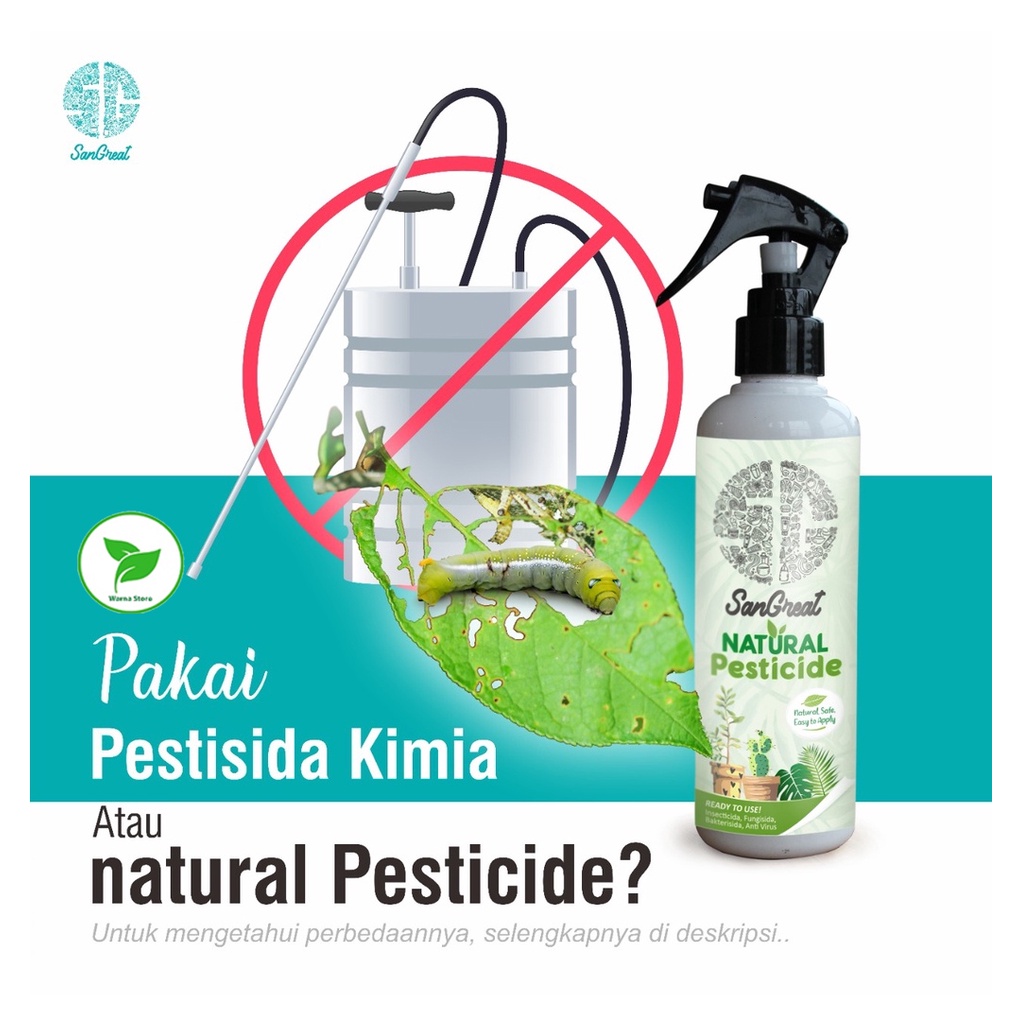 SanGreat Natural Pestisida untuk kutu putih ulat trips keong semut tanaman hias dan tabulampot 250 ml pestisida organik