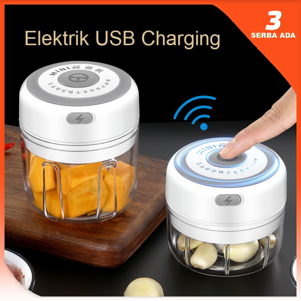 Mini Chopper Elektrik USB / Speedy Chopper Portable Elektrik / Penggiling Bumbu Elektrik / Penggiling Daging Portable Elektrik