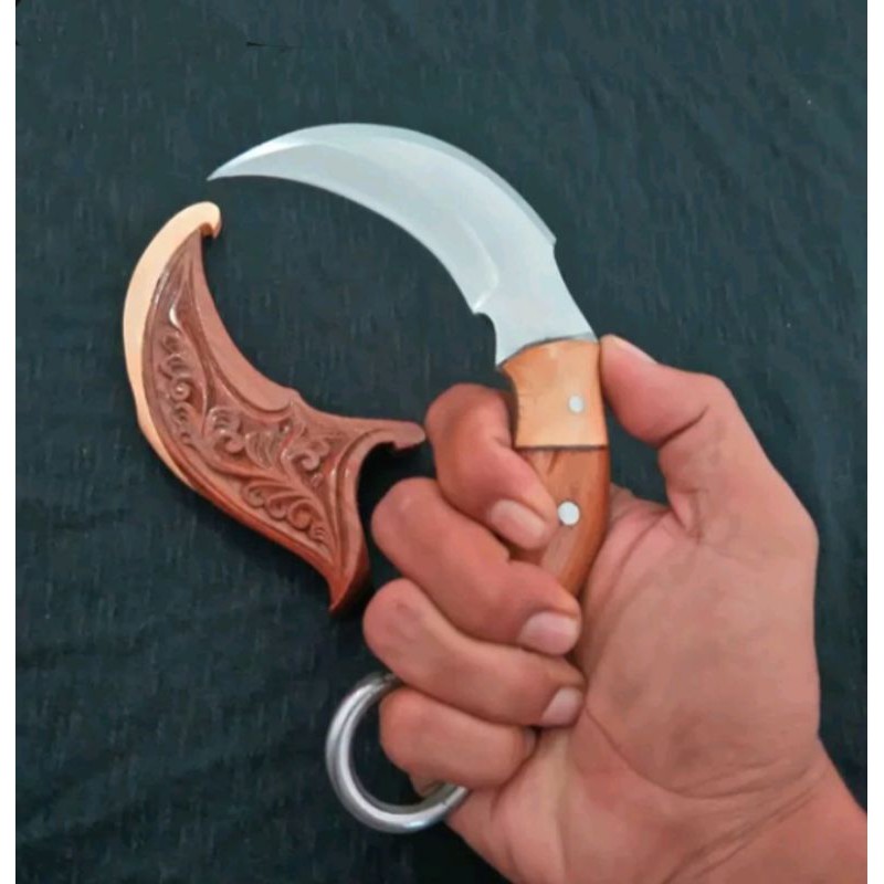 UNIK PISAU KARAMBIT UKIR KAYU