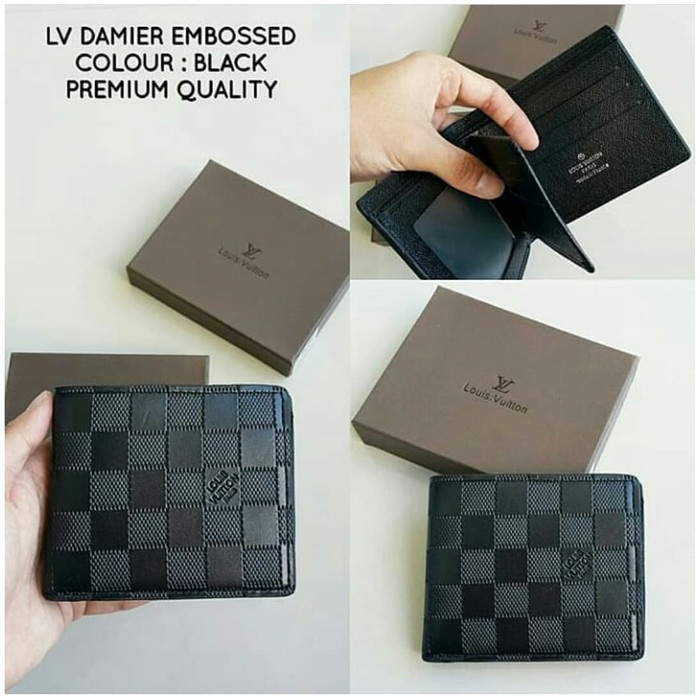 NEW DOMPET LIPAT PRIA LV KOTAK KULIT