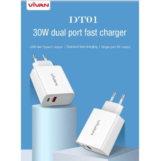 Batok Charger Vivan DT01 Quick CHARGING TYPE C dan USB original