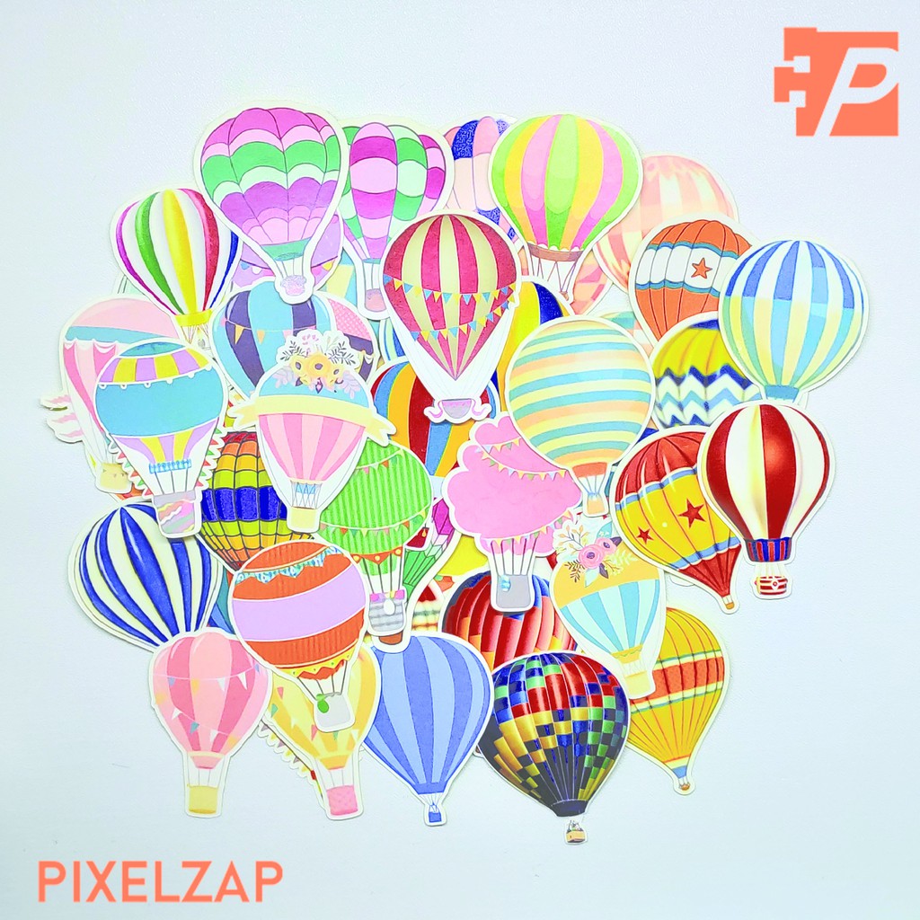 

55 Pcs Stiker Balon Udara Stiker Aesthetic untuk Jurnal, Scrapbook, Diary, Gift