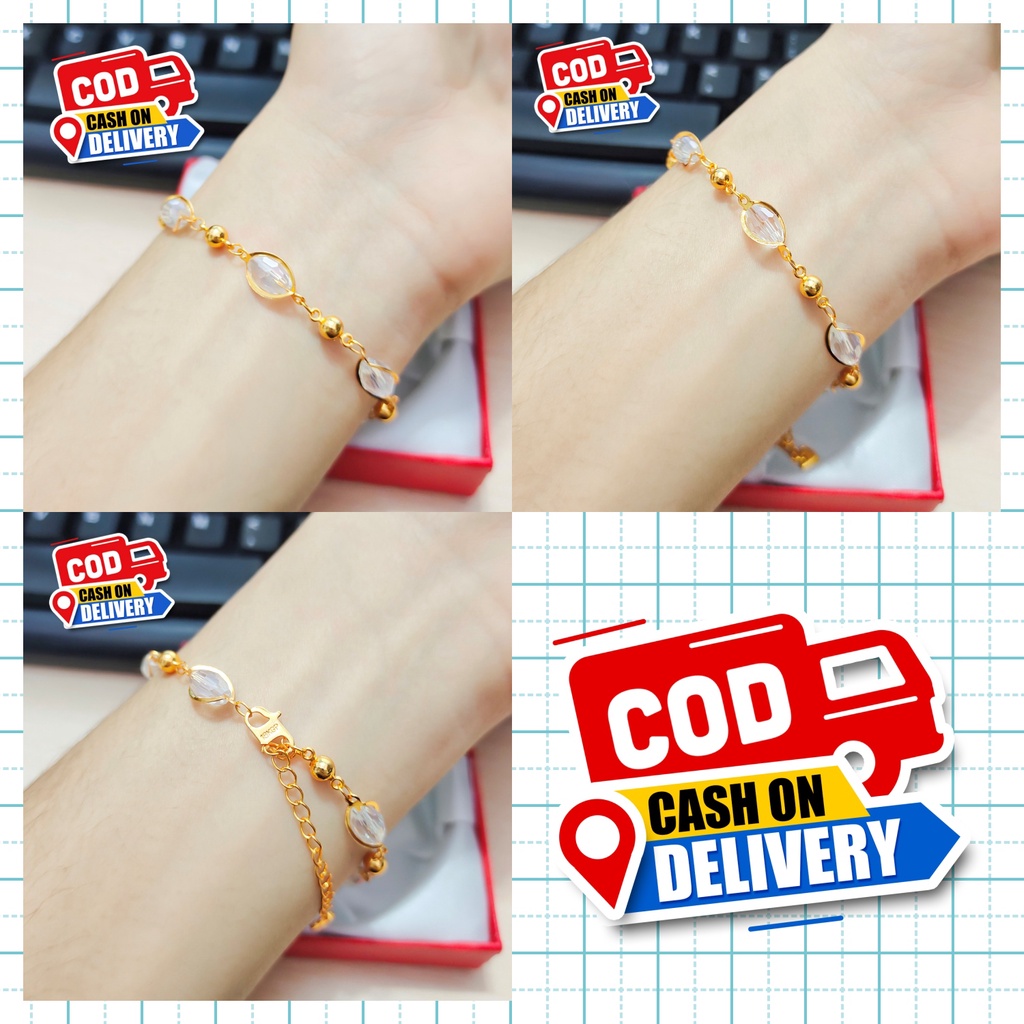 gelang rantai radium batu putih Imitasi Kode 18