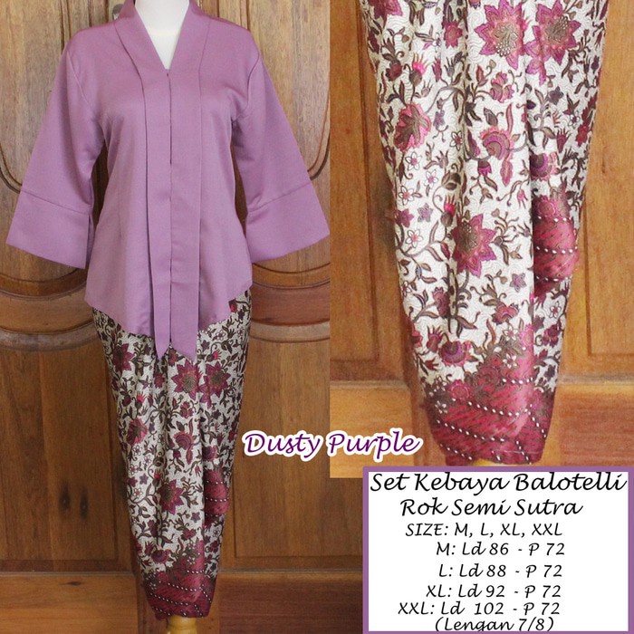 Setelan Kebaya Floy Kutu Baru Dusty Purple