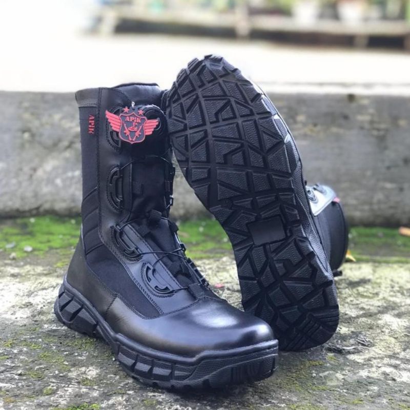 SEPATU PDL TALI PUTAR MODEL JATAH POLRI MERK APIK BAHAN KULIT SAPI ASLI SEPATU PDL DINAS LAPANGAN TNI POLRI SECURITY SATPAM SEPATU BOOTS PRIA WANITA