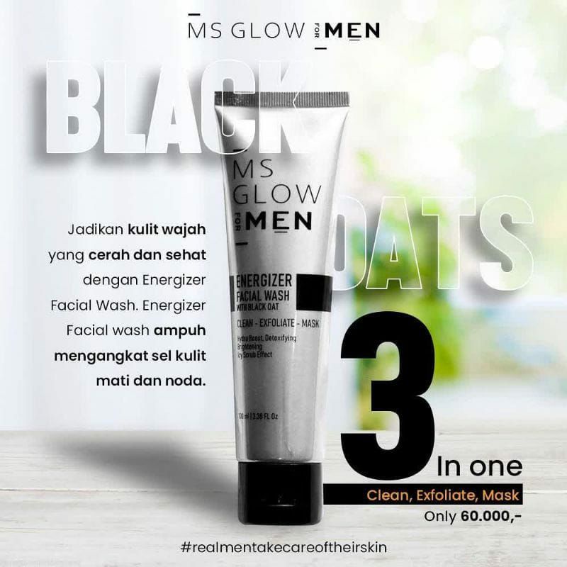 Ms Glow Facial Wash Pencuci Muka Wajah MsGlow for Men Original