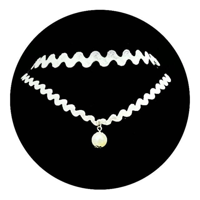 White Double White Pearl  Zigzag Choker Necklace | Kalung Handmade Premium Collection