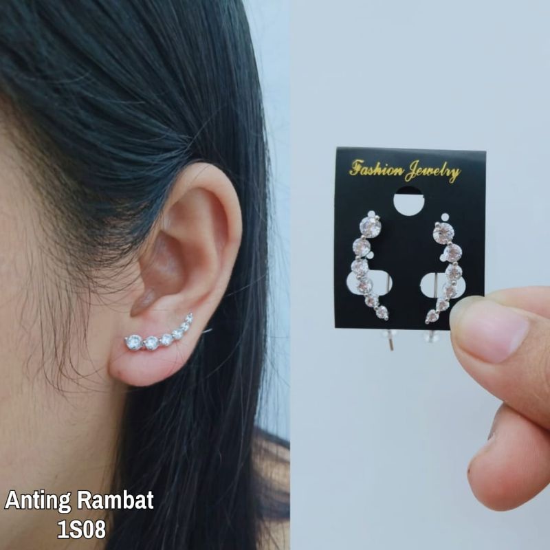 Anting Wanita Titanium Anti Karat Anting Wanita Terlaris-Silver 1