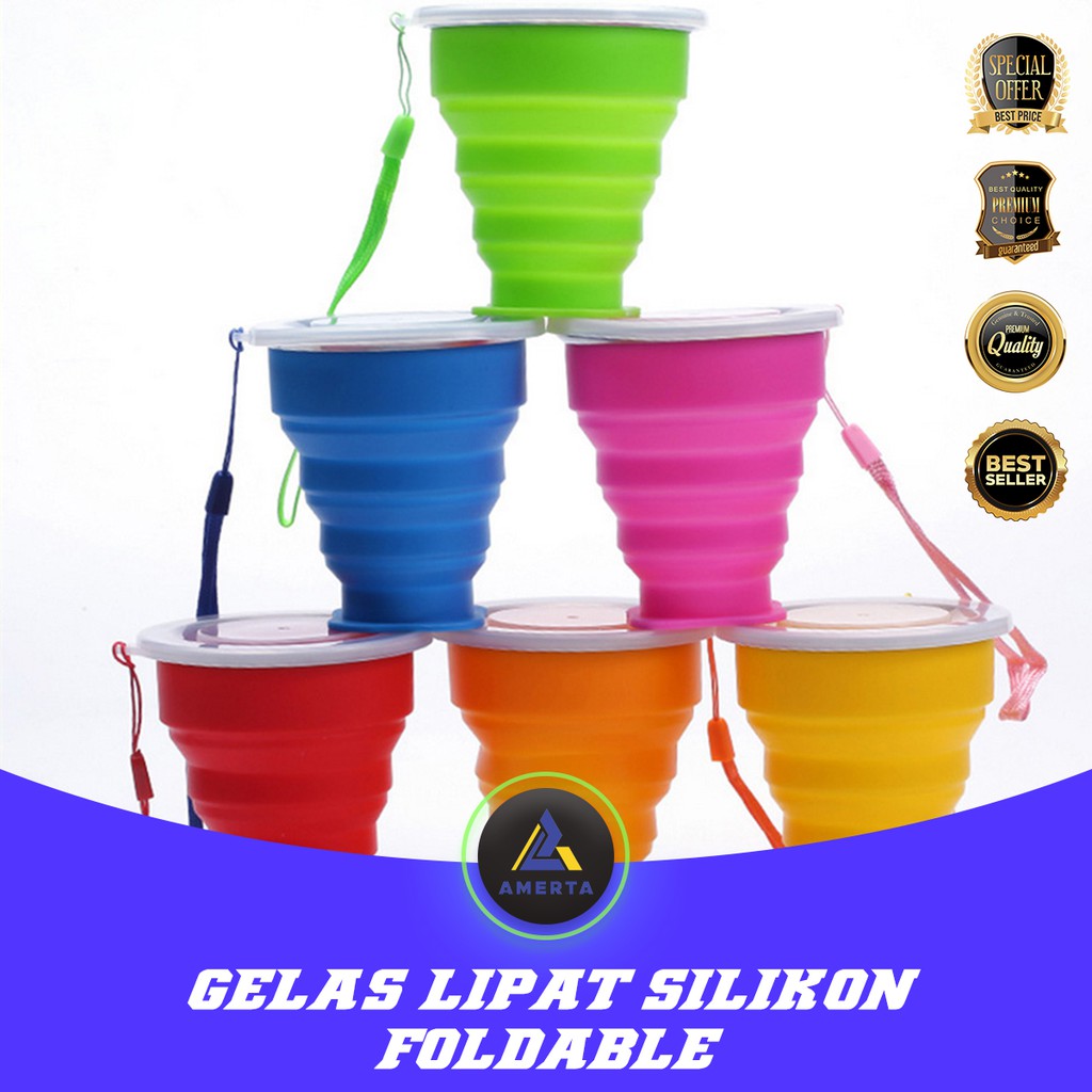 Gelas Lipat Silikon Foldable 200ml