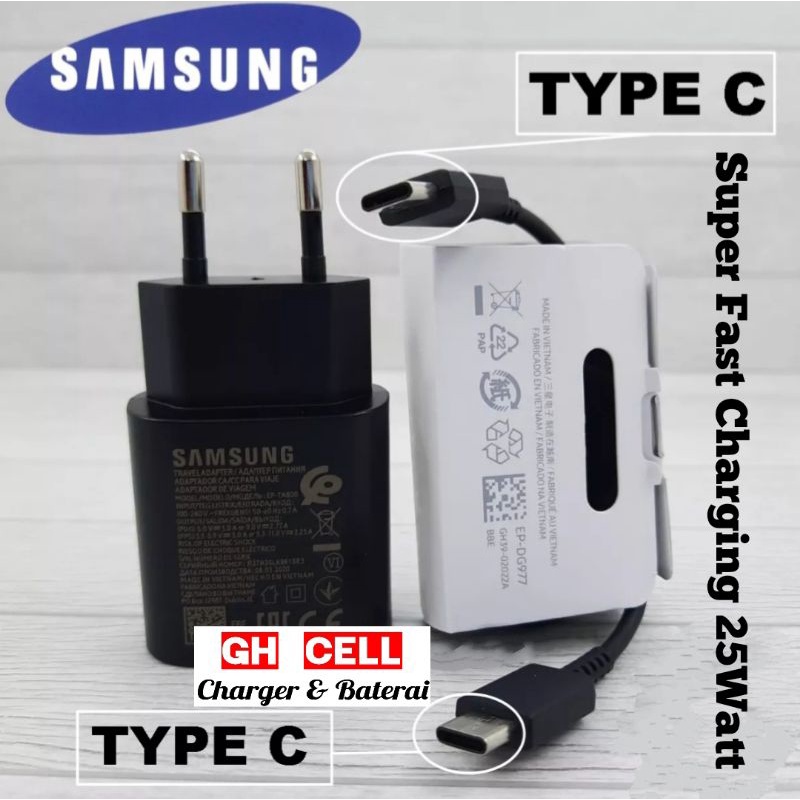 Charger Samsung A52 A52s A72 A70 A71 A80 Super Fast Charging 25W Type C