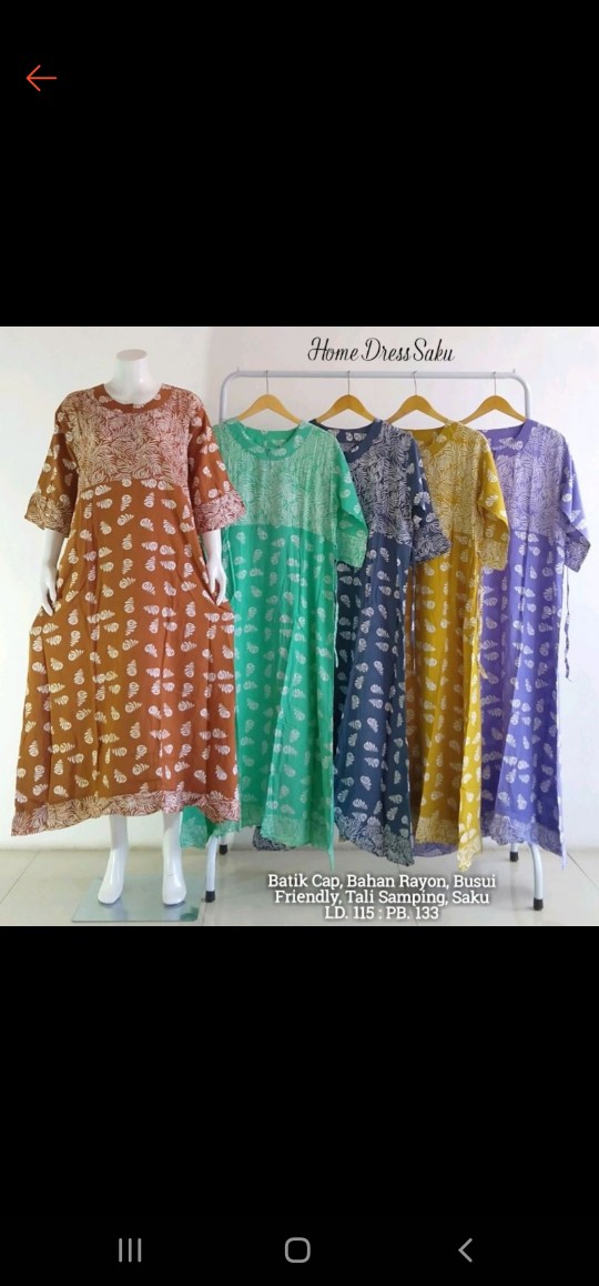 Terlaris Daster Jumbo Serut Batik Pekalongan Ld 130