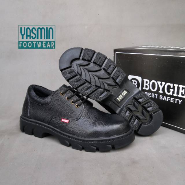 BOYGIE 005 Sepatu Safety Pendek Tali / Safety Shoes Original Boy Gie Kulit Asli