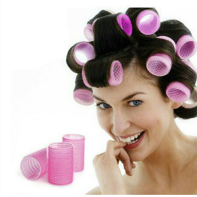 ROLL RAMBUT ukuran besar/roll gulungan rambut isi 6 pc