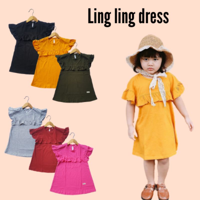 LING LING DRESS 1-5 TAHUN RUFFLE POLOS