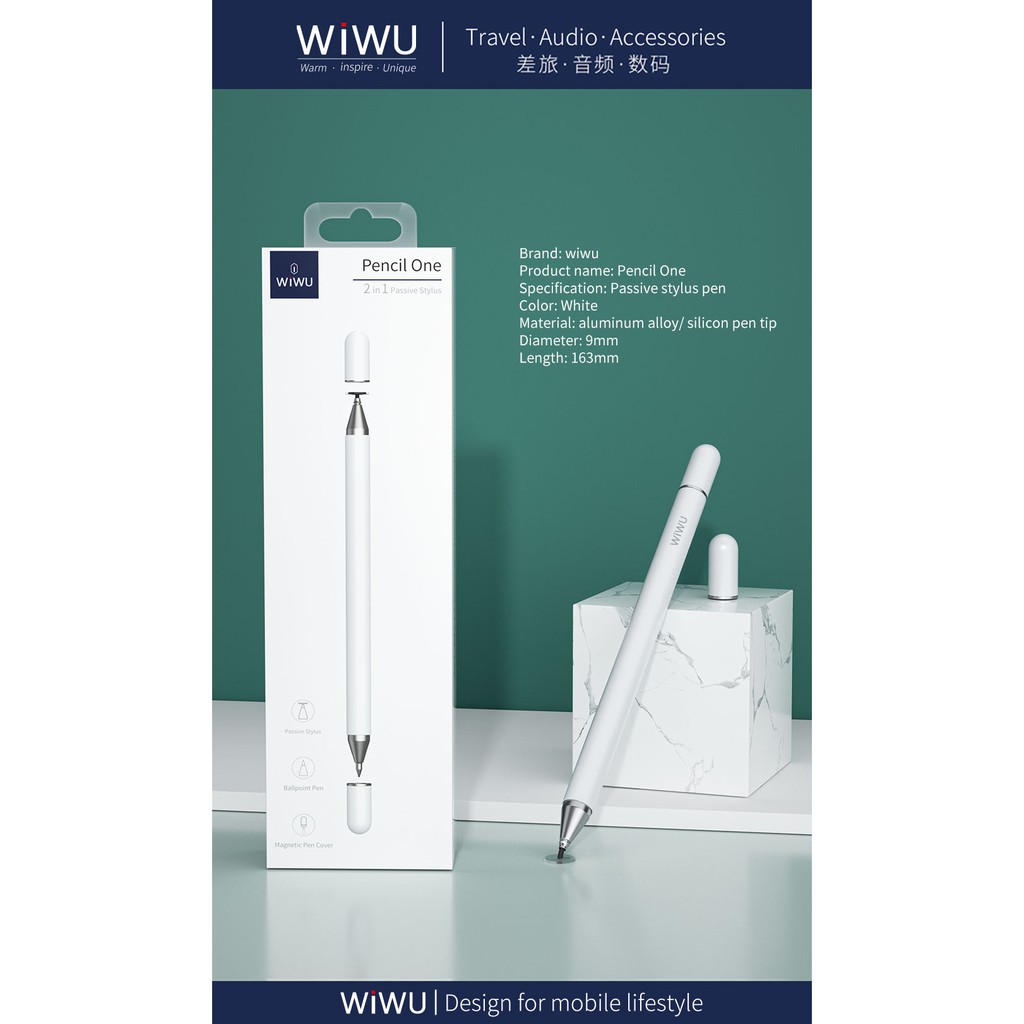 WIWU PENCIL ONE - 2 in 1 Passive Capacitive Pen and Ballpoint Pen