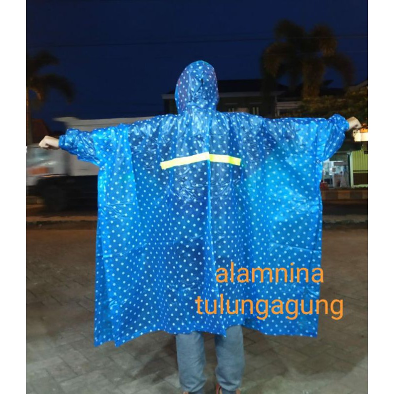 mantel lowo kekelawar ponco lengan polkadot ndol ndol dewasa